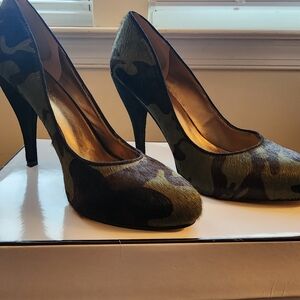 Nine West Calf Hair Camouflage High Heels